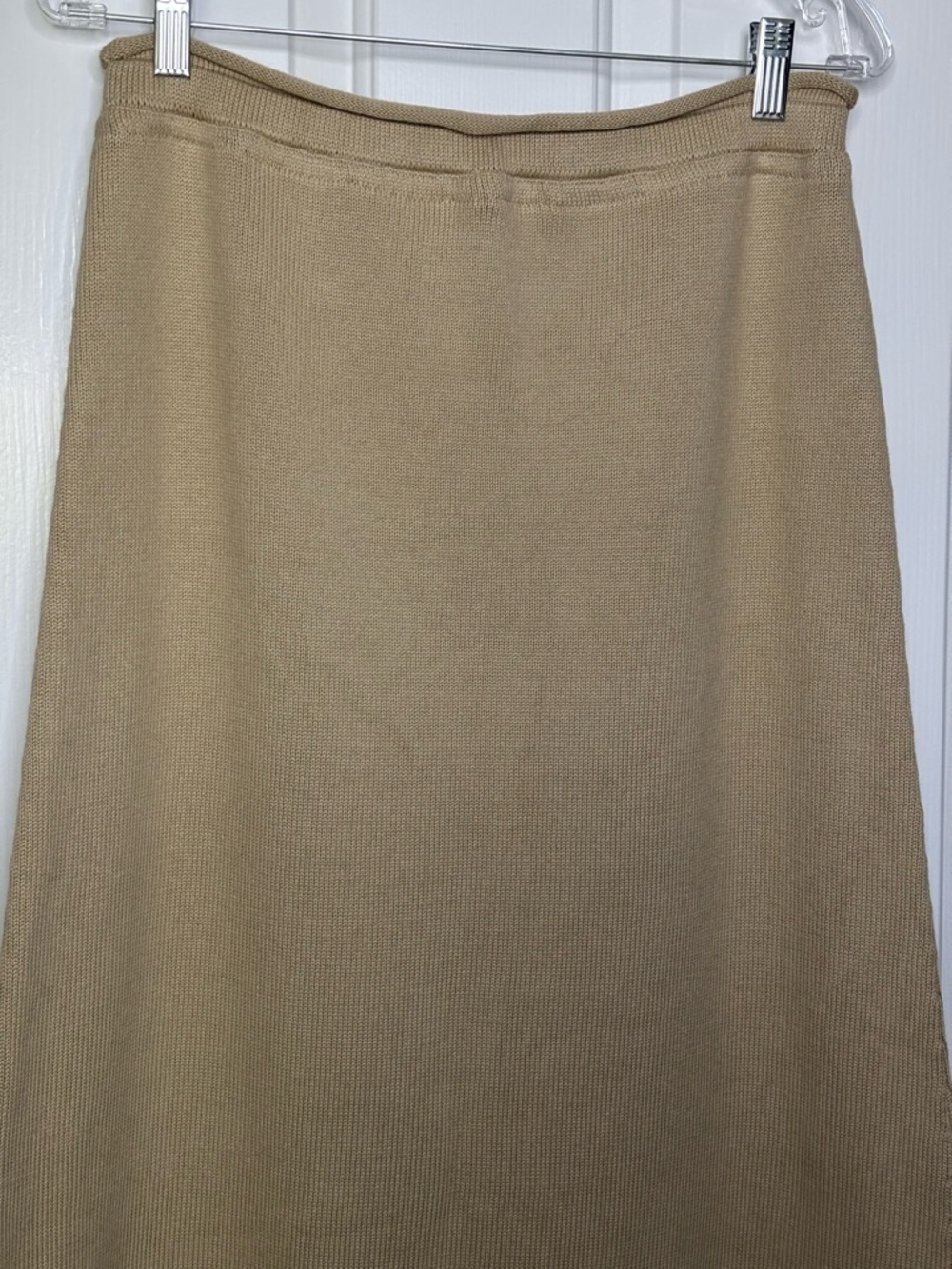 EUC The Row Calista Neutral Tan Knit A-Line Skirt Pull On Size M - Picture 7 of 8